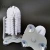 Durable Plastic Scrubber Suction Cup Bottle Brush, Wall Mounted Rotating Cleaning Scrubber, Tea Stain Remover Thick Bristles Sink Accessory