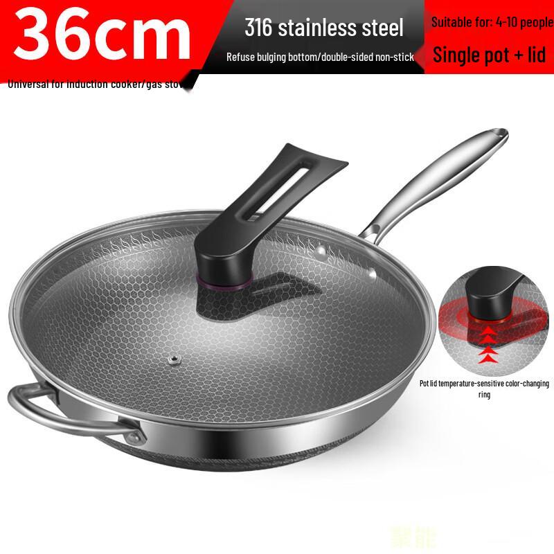 Yuzhuxun Double-Sided Honeycomb 316 Stainless Steel Wok