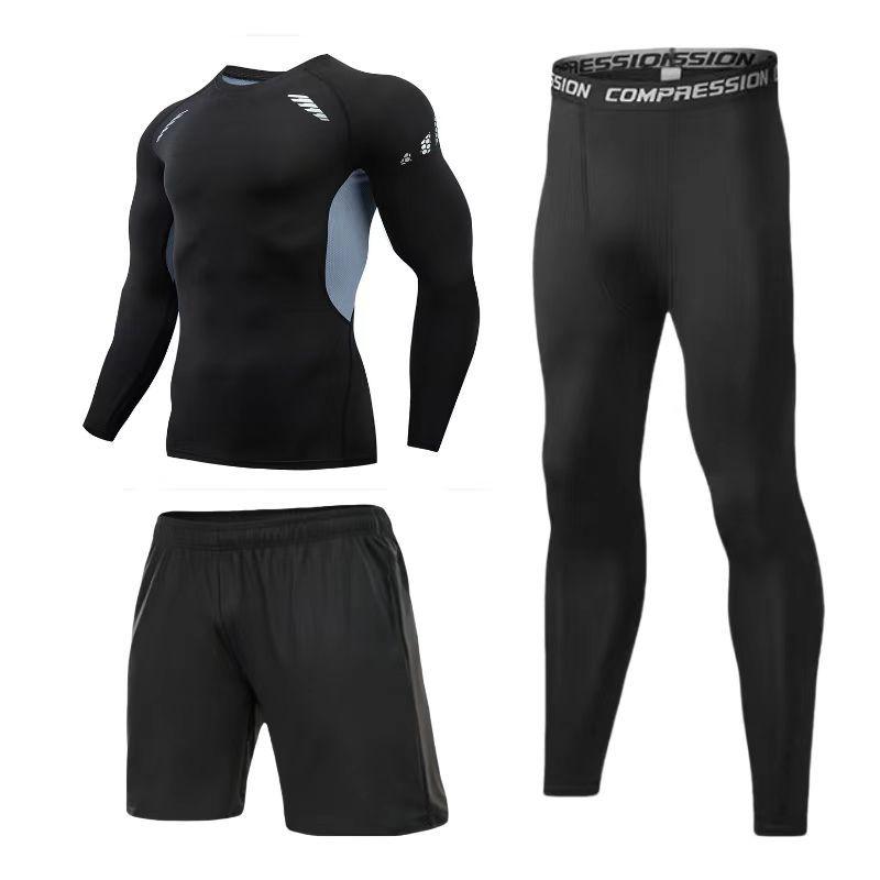 Men's High-Elastic Sportswear Set for Running - Quick-Dry, Moisture-Wicking, Breathable Fitness Tights