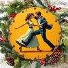 Vintage 1950s Dancing Couple Metal Wall Art Poster for Home Garden Gift