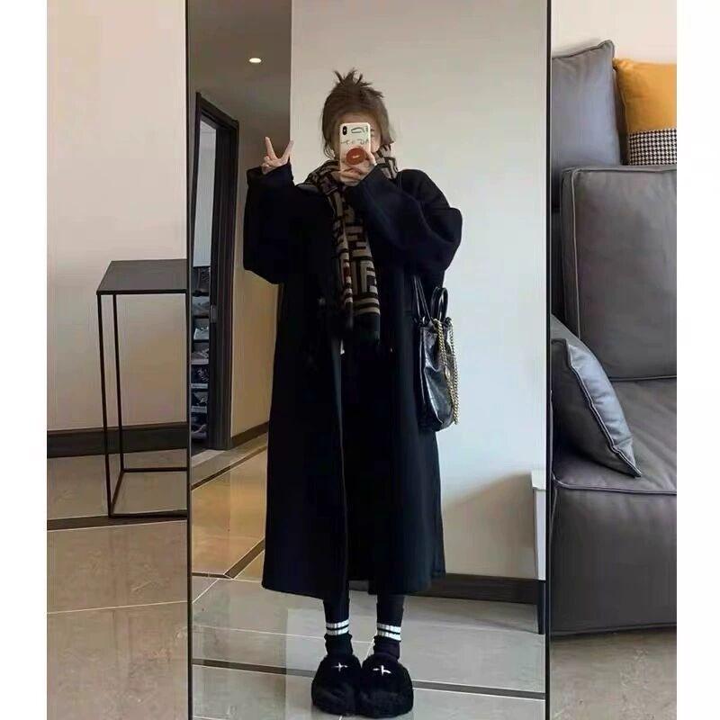 

Women s Double-Sided Grey Wool Coat - Lamb Wool, Mid-Length, Petite & Plus Size Options for Autumn/Winter M (130-165 jin, Our Loose Fit)