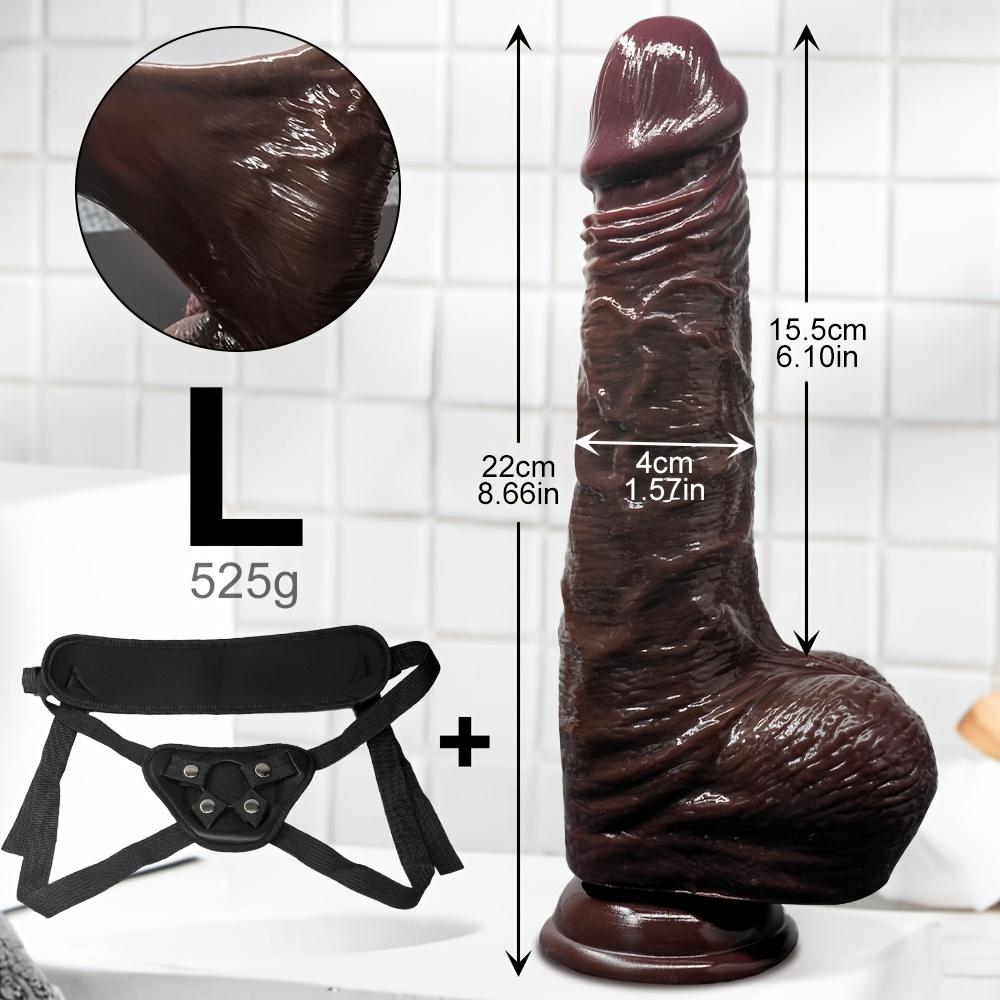 Wearable Light Beige Dildo|Realistic Flesh Texture,Multi-Sized Sliding Design|Silicone with Strong Suction Cup|Adult Sex Toy for Women,Men & Couples