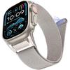 Milanese Mesh Loop Compatible with Apple Watch Band Ultra 2/1 49mm Series 10 46mm, Mechanical Design Metal Connector for Iwatch Series 9/8/7 45mm,