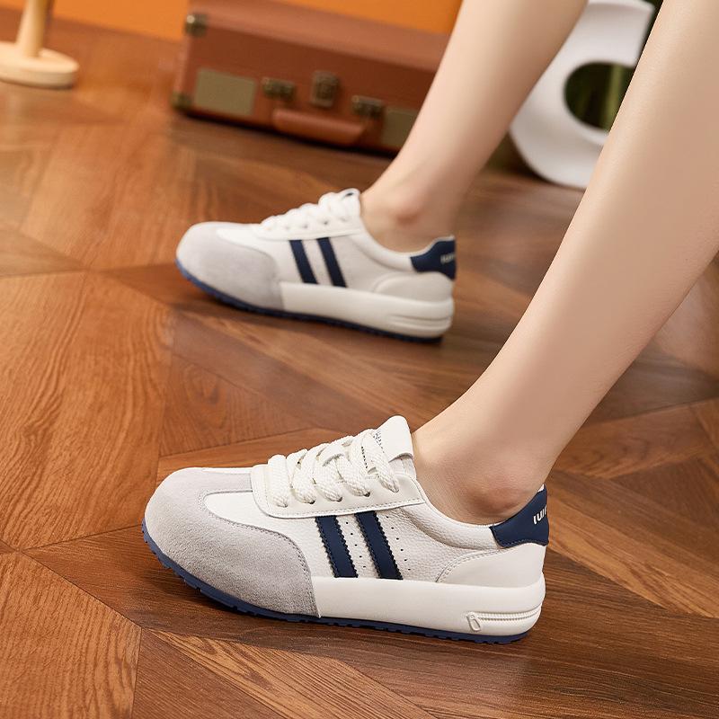 Platform-soled German training shoes women's 2025 spring and summer new casual leather board shoes popular bag-soled shoes fashionable versatile