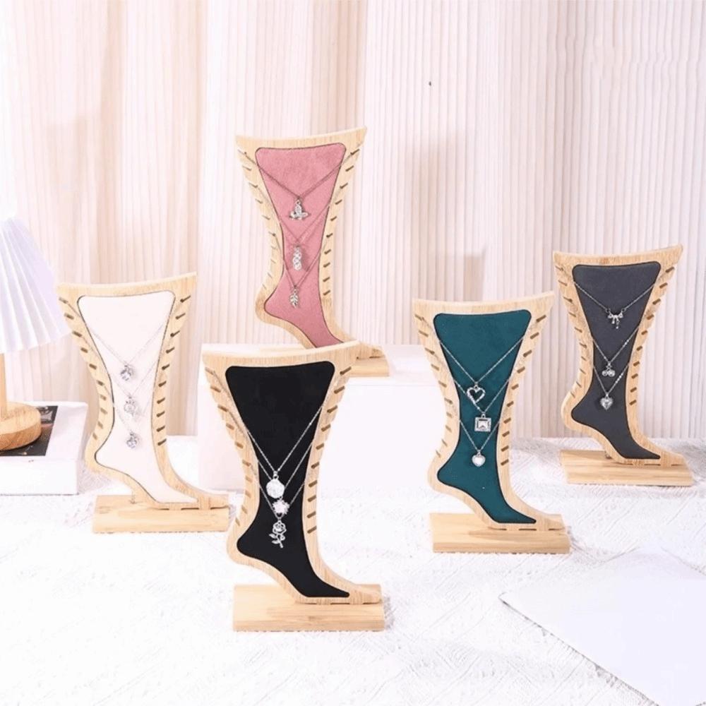 Creative Velvet Wooden Board Holder Storage Jewelry Hanging Stand  Desktop Use