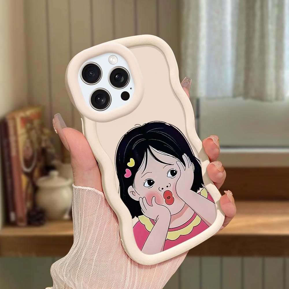 Big Wave Edge Soft Silicone Material Macaron Phone Case Shockproof Protective Rubber Casing for iPhone Samsung Huawei Honor Xiaomi Redmi OnePlus Moto