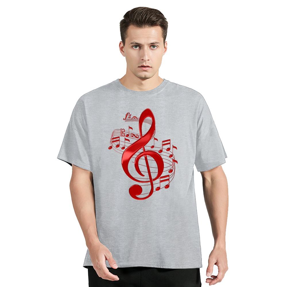 Summer Men's Clothing Music Note T-shirt Funny Print New Hip Hop Tshirt Fashion Casual Streetwear Tops O-neck Polyester T Shirt
