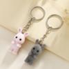 3D Cartoon Beflocktes Kaninchen Schlüsselanhänger Damen Herren Autoschlüssel Rucksack Dekoration Kawaii Tier Schmuck Kinder Mädchen Spielzeug Geschenke