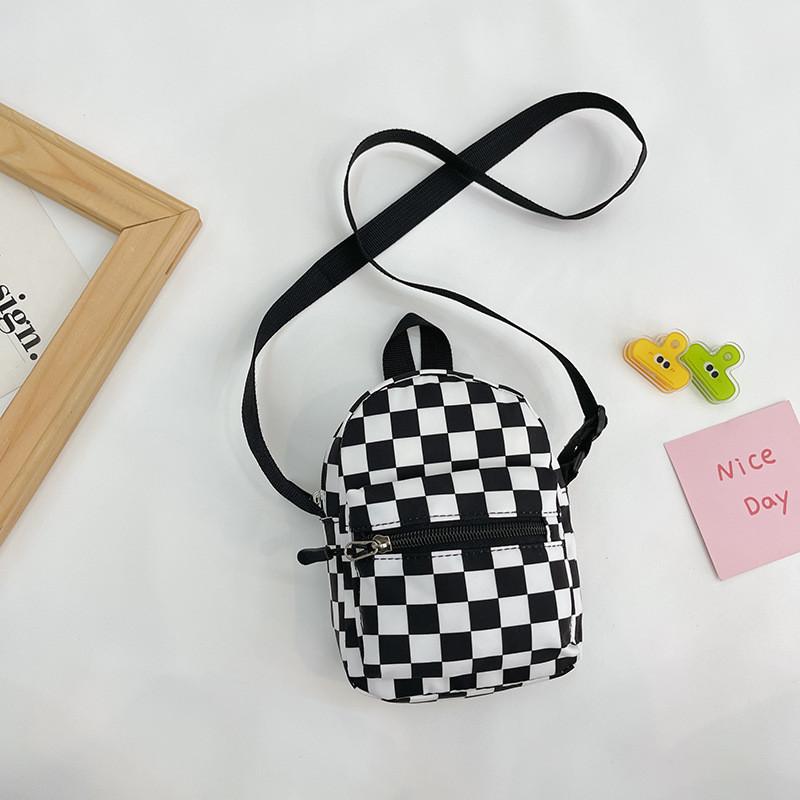 Adorable Children's Sling Bag In Fashionable Plaid Design Perfect For Toddlers