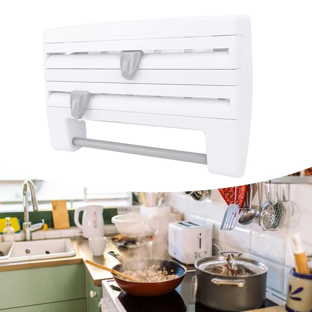 Kitchen Wrap Dispenser Wall Mounted Easy To Install Multipurpose Foil Dispenser for Home Use
