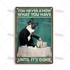 Funny Cat Retro Poster, Aluminum Metal Wall Decor 20x30cm