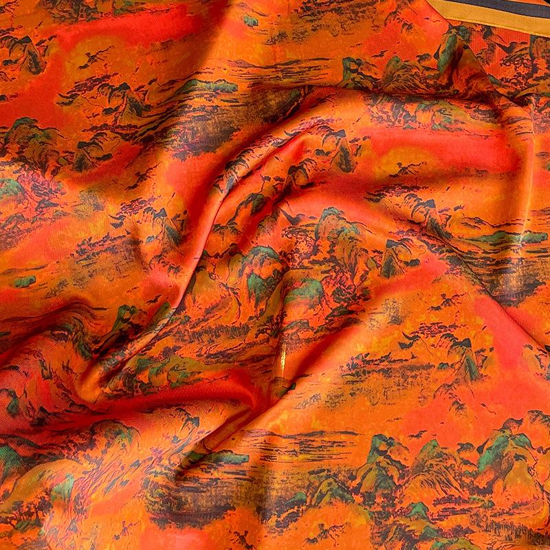 Luxury Fashion Scarves For Women Summer Shawl Print Silk Satin Hijab Bandana 70*70Cm Square Scarf Hair Band Hijab