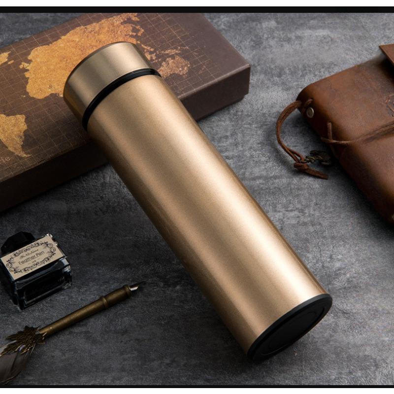 

Интеллектуальная кружка для измерения температуры из нержавеющей стали 304, деловая креативная чашка с сенсорным датчиком для мужчин и женщин 500ml золотой