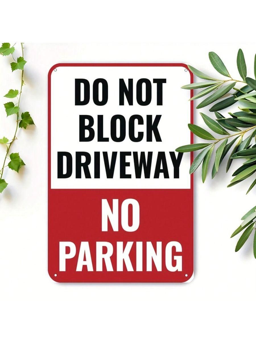 Vintage Do Not Block Driveway Metal Sign 20x30cm Garage No Parking Wall Decor