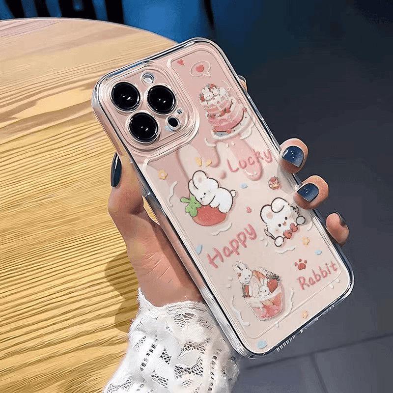 

Розовый кремовый прозрачный чехол для телефона для iPhone 17/16 Pro Max/14/13/12/11 iPhone SE 3