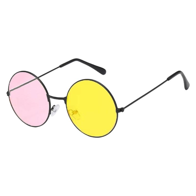 

Round Frame Glasses Halloween Glasses Decorative Glasses Anime Character Cosplay Glasses Colorful Party Glasses 1 жовтий