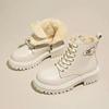 Women's Winter Fashion Boots Side Zip Round Head Keep Warm Women Shoes Middle Follow Square Heel Outdoor Leisure Comfortable