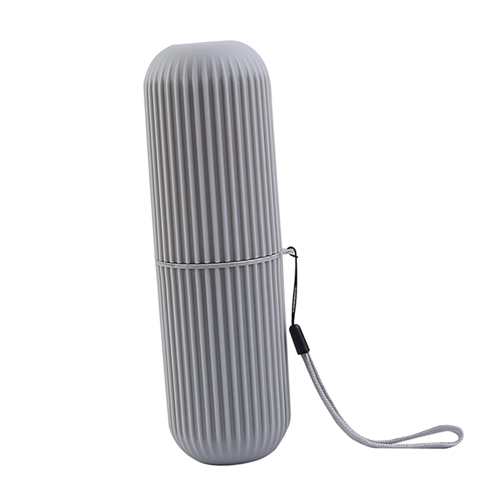 

Toothbrush Cup Case Multifunctional Portable Plastic Toothbrush Toothpaste Case Box for Travel Camping Gray
