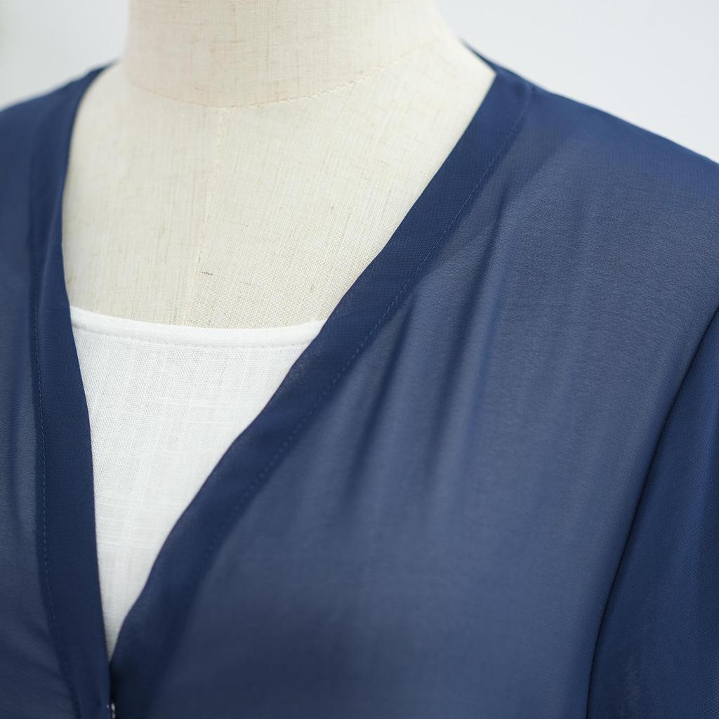 Loriya Summer Double Sleeve Chiffon Cardigan with Headscarf - LR842