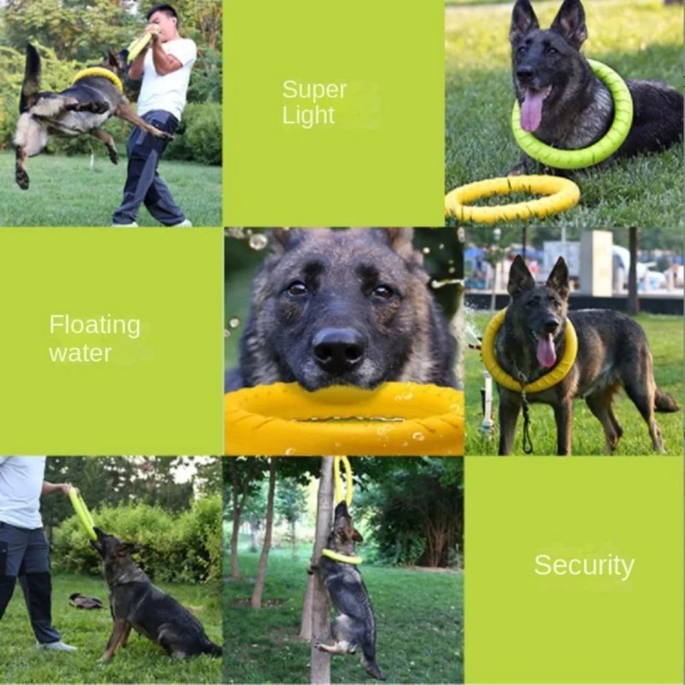 Indestructible Dog Ring Toys - Floating & Flying Chewing Training Tools for Small Medium Large Dogs - Fetch Throwing Catching
