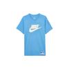 Men's Large Logo Alphabet Printing Round Neck Short Sleeve City Blue T-Shirt DR8031-412