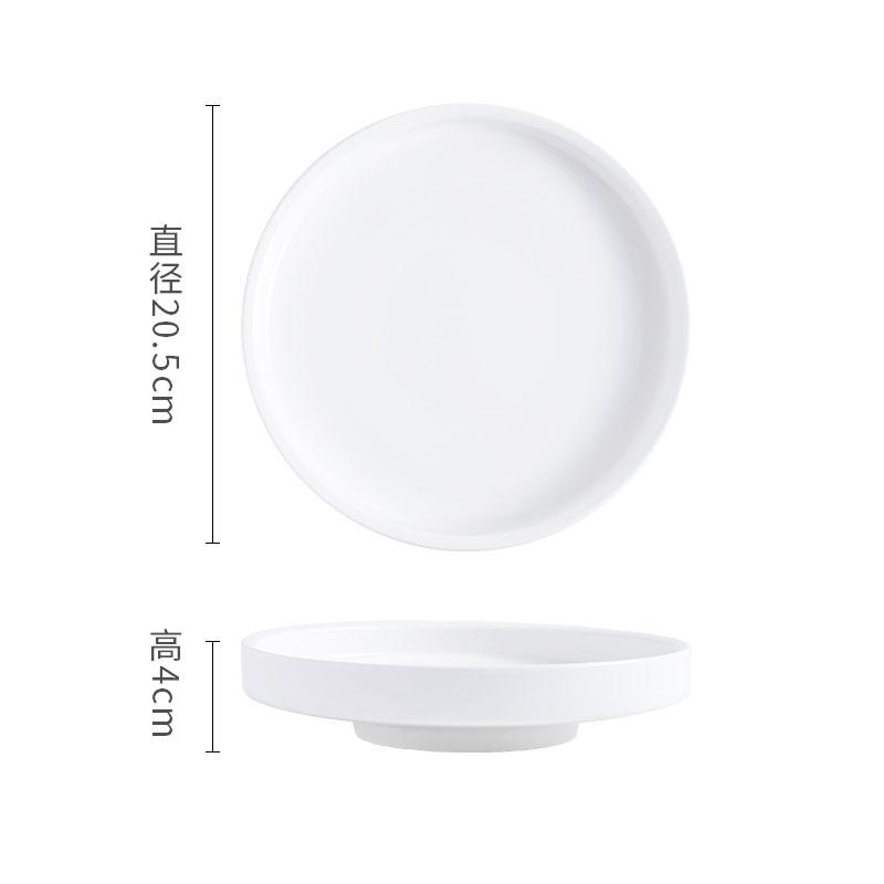 Solid Color Gold Edge Ceramic High Foot Plate Restaurant Flat Plate Dessert Dish Sushi Dish Molecular Cooking Creative Tableware