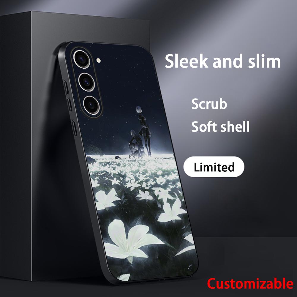 Nier automata sexy game girl pattern Phone Case For Samsung Galaxy S25 S24 S23 S22 S21 S20 Plus Ultra Note20 Soft Black