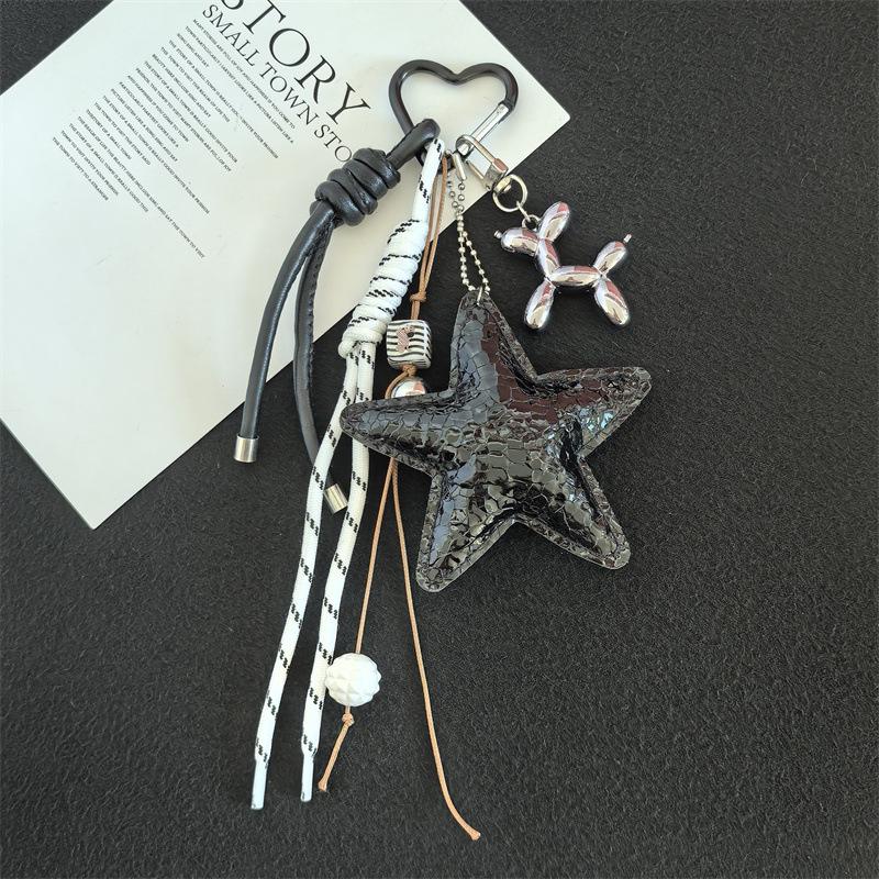 Korean Five-Pointed Star Luxury Keychain Charm