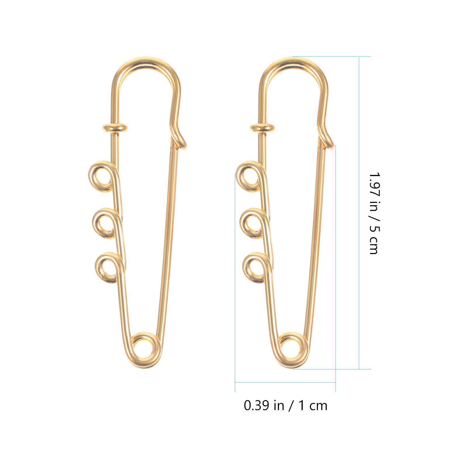 

50Pcs Alloy Safety Pins with Holes Decorative DIY Brooch Pins for Crafts Clothing Fixing Scarves Hats Felting Accessories