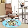1pc Anime Cat Round Carpet  Office Chair Mat, NonSlip Rug for Home Decor, Seasonal Gift, Suitable for Office