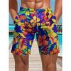 3D Printed Vibrant Street Shorts Abstract Design Tropical Plant Pattern Suitable for Party Casual Beach Shorts Party Shorts