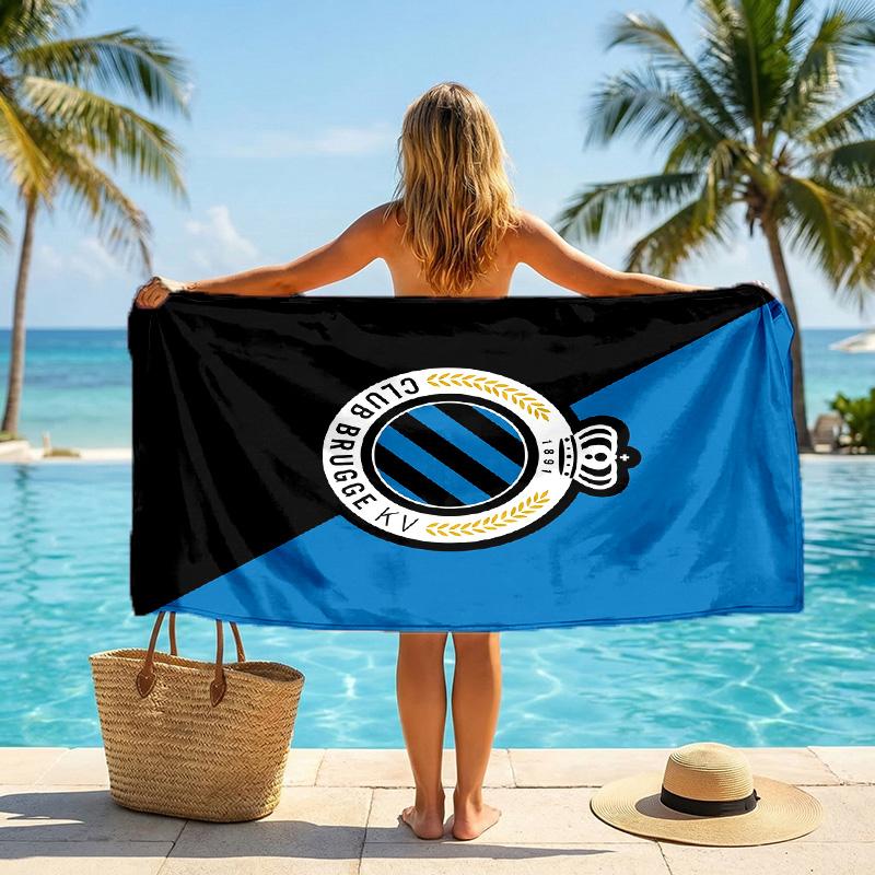 Club Brugge FC Stampa Asciugamano da Spiaggia Quick Dry Microfibra Assorbente Portatile da Viaggio Asciugamano da Nuoto