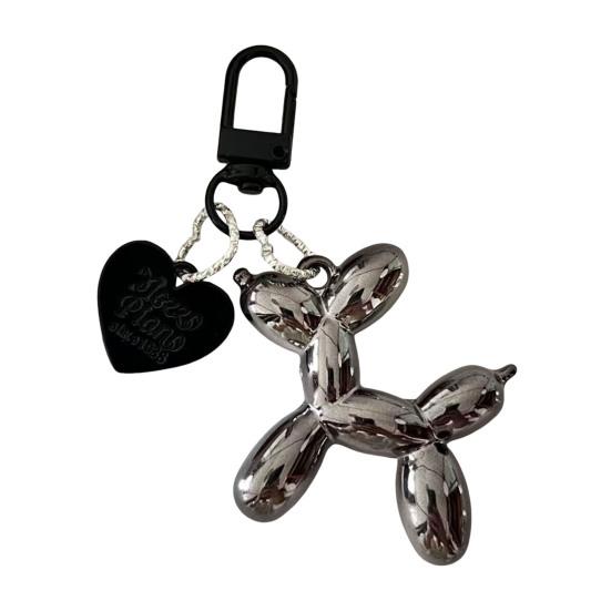 

Balloon Dog Keychain Pendant Trendy Dark Style Couple Keychain Personalized Glossy Balloon Dog Bag Decoration Cool Girl Key Chain Gift Accessories чёрный