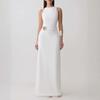Spring and Summer New European Beautiful Women Round Neck Sleeveless Dress Temperament Hip-wrapped Hollow Pleated Temperament Long Dress