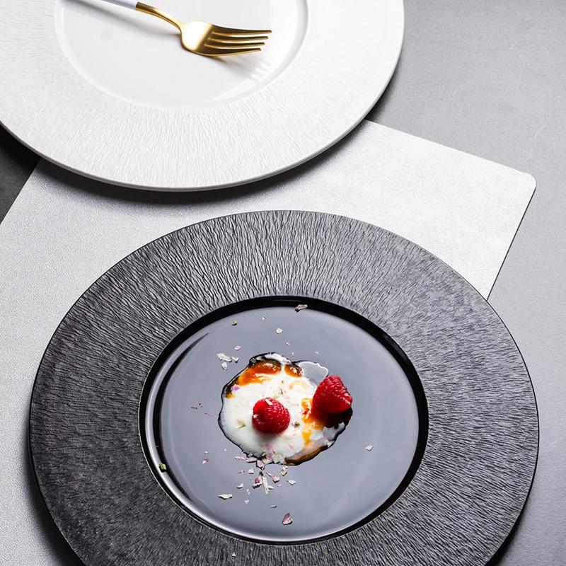 European style ceramic plate Luxury high-end Western style steak plate Household and commercial flatbed tableware dinner plates