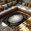 Tuniu Black White Geometric Rug Modern Home Floor Carpet Mat Room Decor