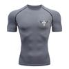 Cross Wings Print Compression Shirt for Men Christian Athletic Tshirt Sporty Tees Tops Gym Workout Running Baselayers Undershirt