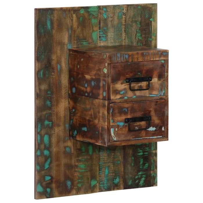 VidaXL Multicoloured Bedside Table 60x32x80 Cm Reclaimed Wood, Bedside Cabinet, Bedroom Furniture, Table of 4017531