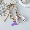 Stylish Silk Scarf Phone Lanyard Strap Hanging Chain Ring Cord With Patch Wrist Strap Phone Holder Detachable Rope