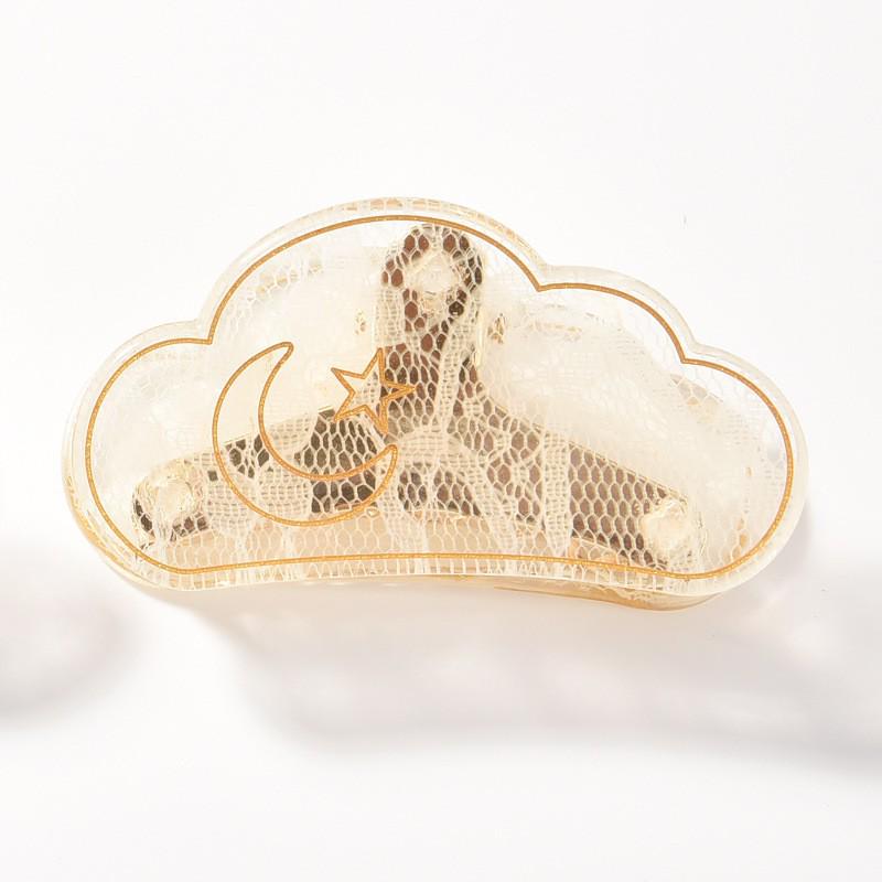 YHJ Medium Transparent Acrylic Lace Hair Claw Clip - Japan
