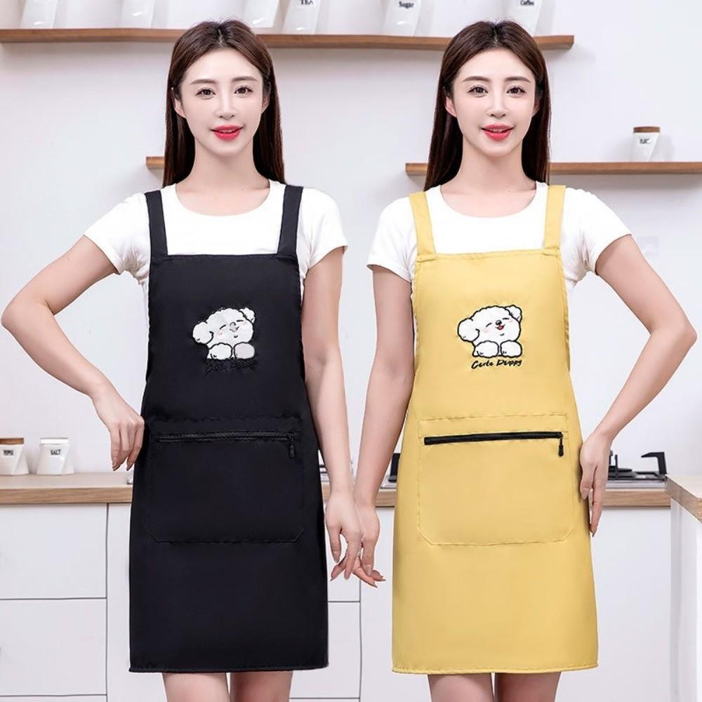 Anti-fouling Chef Apron Large Pockets Kitchen Cooking Smock Fashion Cooking Apron  for Kitchen