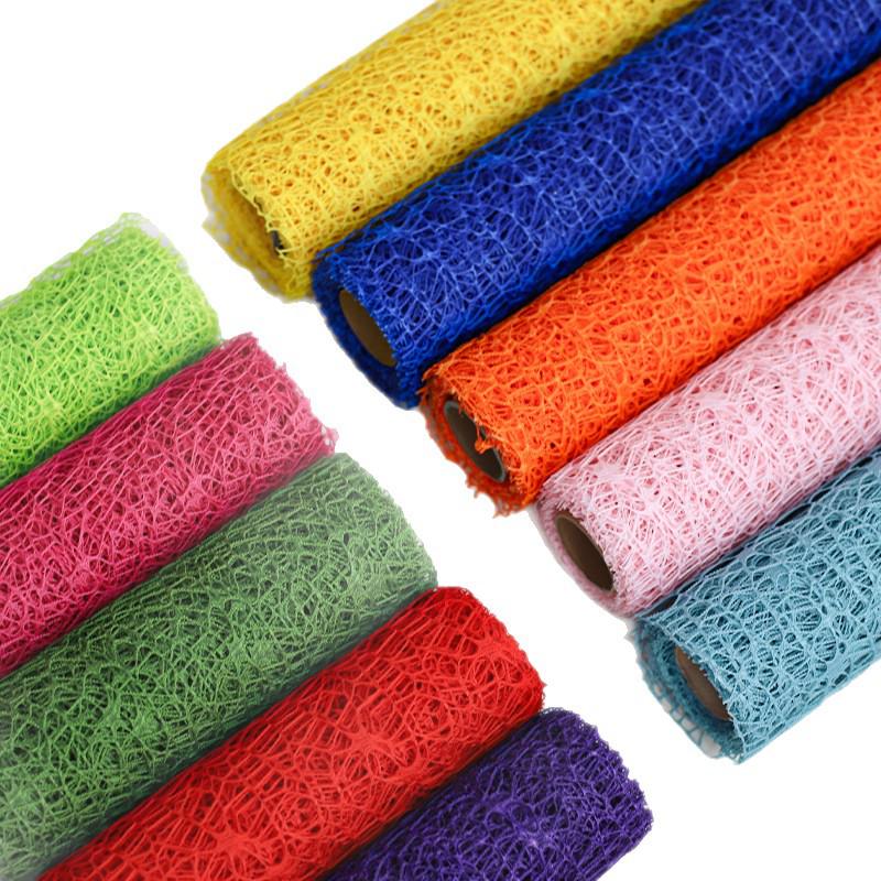 Wrap en Mesh Jacquard Fleuri Coloré pour Bouquets