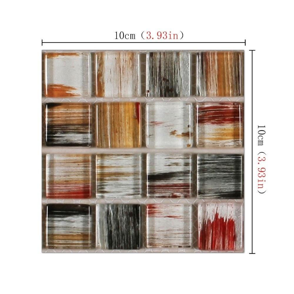 20pcs/set New Self Adhesive Wall Sticker Waterproof Oil Resistant Art Decals Flat 3D Mosaic Tile Wallpaper For Living Room
