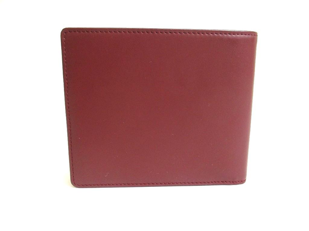 Authentieke Cartier Must de Cartier Bordeaux Leder Dubbelgevouwen Portemonnee #b079 Open doos