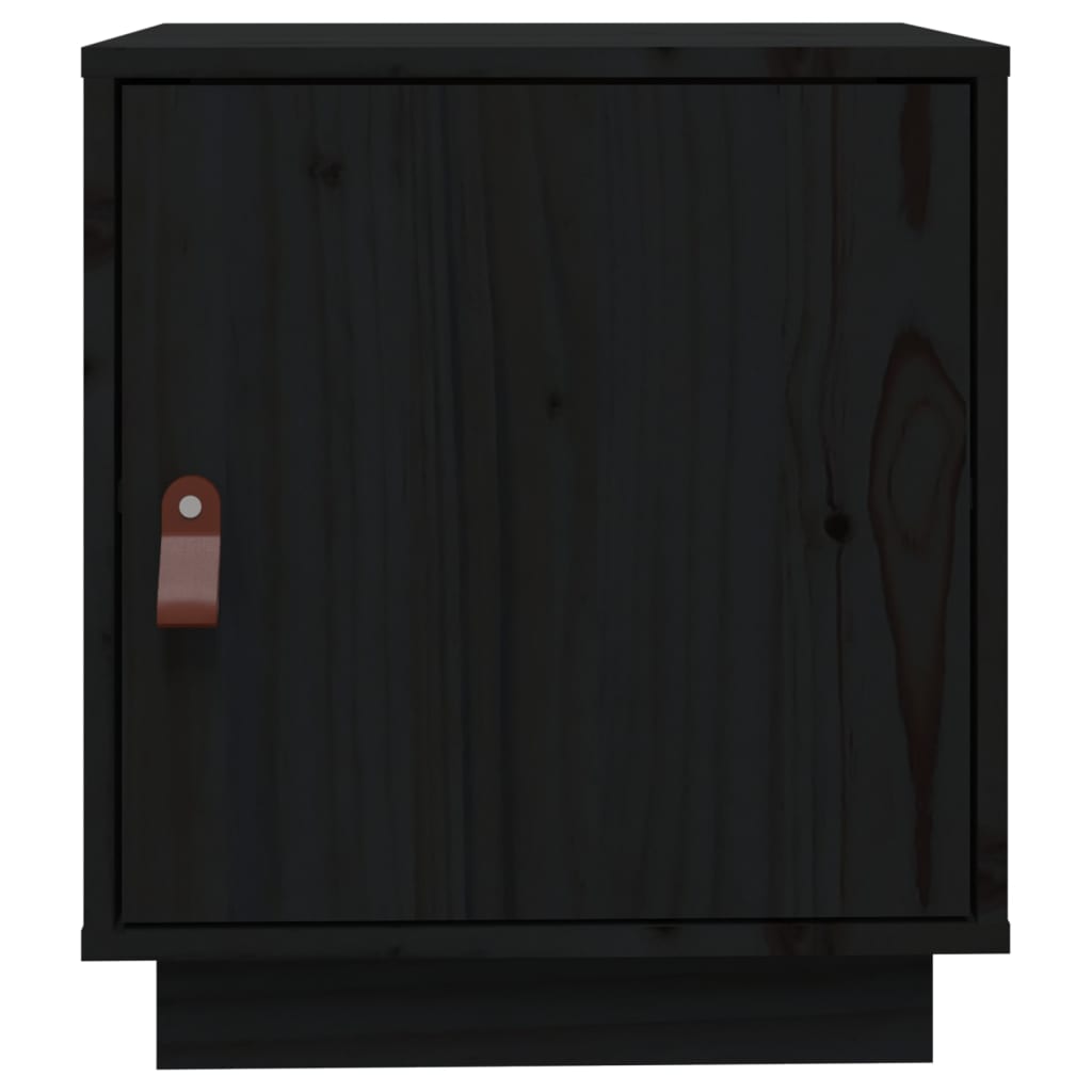 Vidaxl Szafka Nocna, Czarna, 40X34X45 Cm, Lite Drewno Sosnowe