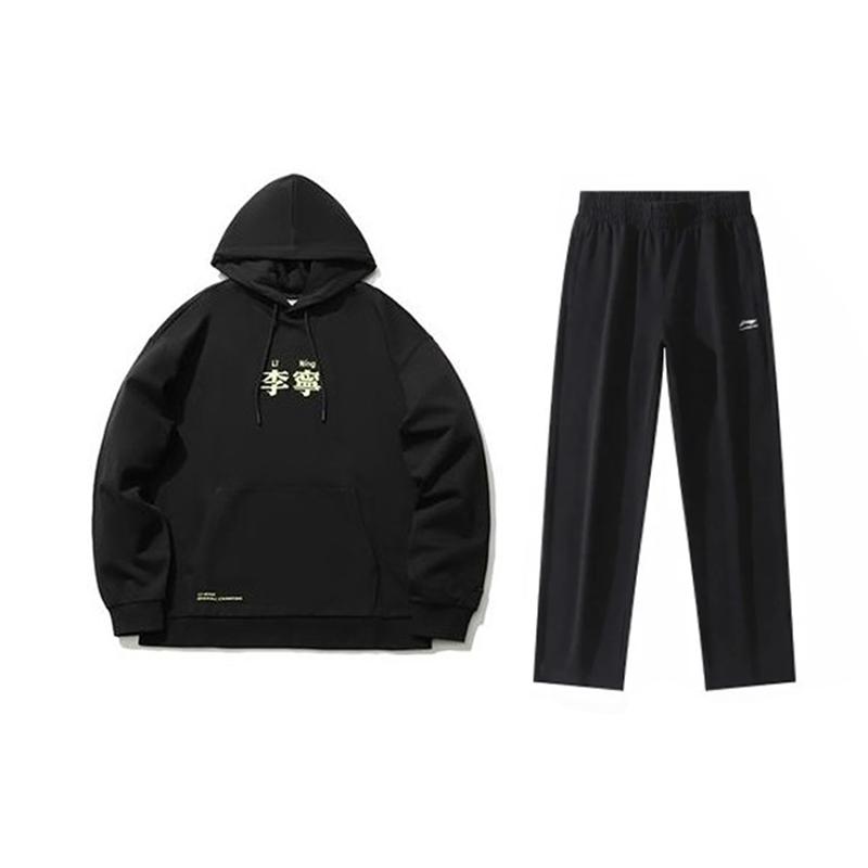 

Li Ning Принт китайскими иероглифами Модный Хлопковый Удобный Универсальный Худи Свитшот с Круглым Вырезом Повседневный Спортивный Костюм Худи Унисекс YWDV37-1-AKL03-1 4XL