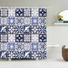 Bohemian 3D Shower Curtain, Indian Mandala Flower Green Blue Chic Color Modern Pattern Bathroom Fabric Home Decor Shower Curtain