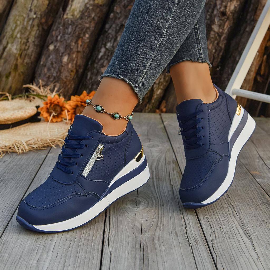 Women Casual Platform Sneakers Lace Up Thick Bottom Sport Shoes Woman Anti Slip Flats Outdoor Sneakers Women