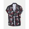 Men Shirt Fashion Skull Pattern 3D Print Short Sleeves Shirts Casual Design Short Sleeve Shirts Fashion Button Tops