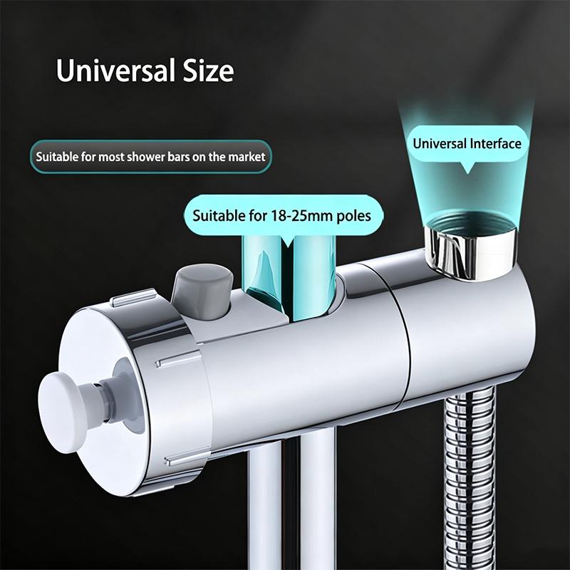 360° Rotation ABS Adjustable Shower Bracket Lifting Shower Head Holder Hook Universal Fit 18-25mm Shower Slide Bar